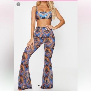 Pretty little thing matching 3 piece tribal swim pants set